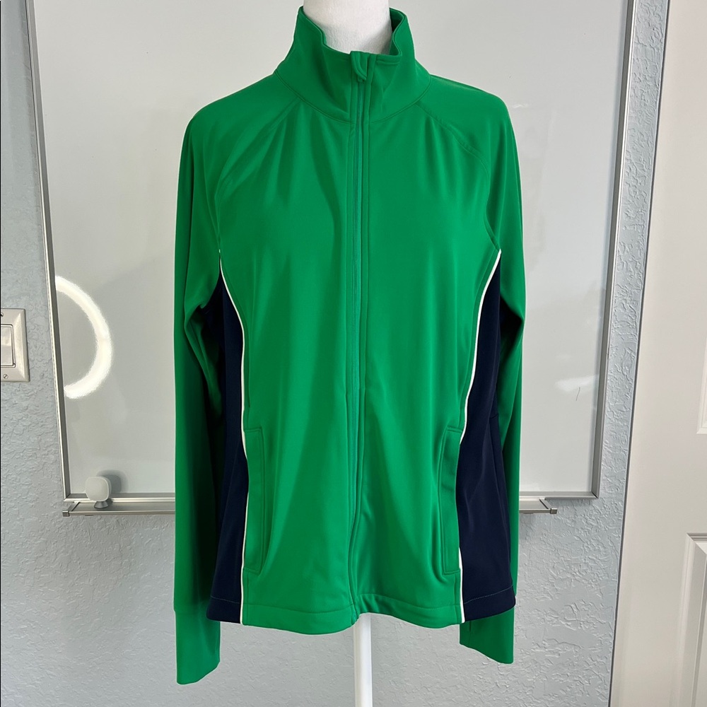 Lou & Grey Green & Navy Zip Jacket Large
